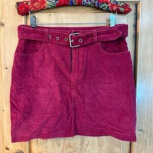 Women’s Raspberry Corduroy Mini Skirt. Bought in England - US Size 6